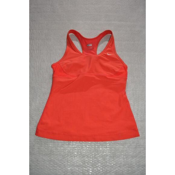 46391-a Nike Gym Shirt Tanktop Built In Sports Bra Pink Size Small Womens - Picture 4 of 5
